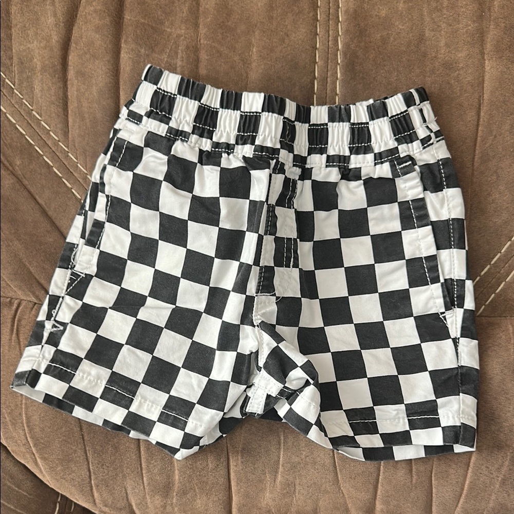 Vans Kids Checkered Black and White Shorts